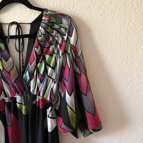 Floral Color Block Pattern Maxi - Picture 4 of 6